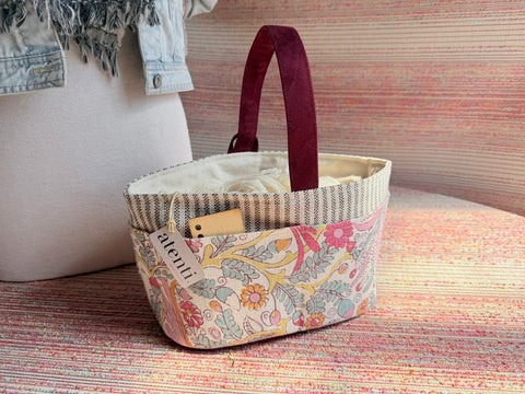 Feather Caddy – Handmade USA Embroidered Floral Yarn & Notions Organizer