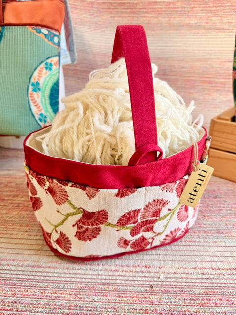 Charm Caddy – Atenti USA Handmade Jacquard Ginkgo Leaf - Yarn Notions Organizer