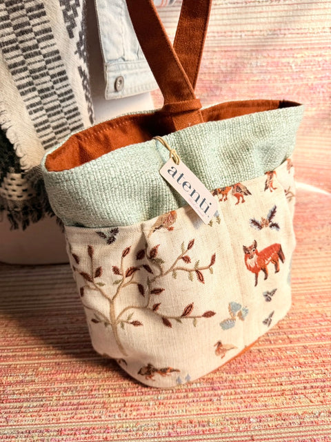 Foxy Tall Caddy– Handmade USA Floral Yarn & Notions Organizer