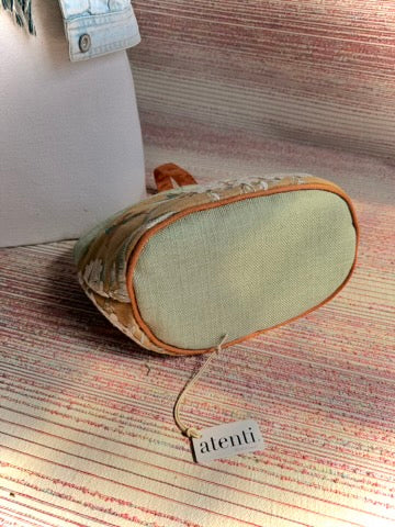Apricot Caddy – Handmade USA Embroidered Floral Yarn & Notions Organizer