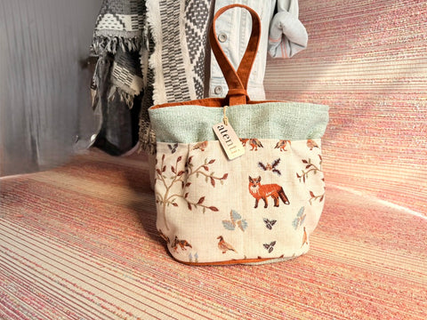 Foxy Tall Caddy– Handmade USA Floral Yarn & Notions Organizer