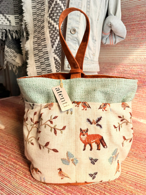Foxy Tall Caddy– Handmade USA Floral Yarn & Notions Organizer