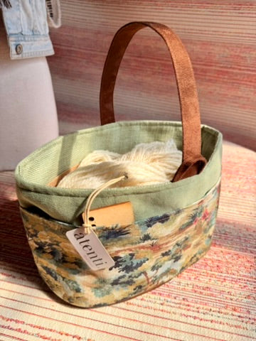 Forest Caddy – Handmade USA Embroidered Floral Yarn & Notions Organizer
