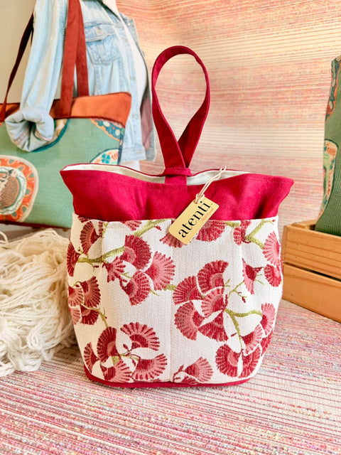 Charm Tall Caddy – Atenti USA Handmade Jacquard Ginkgo Leaf - Yarn Notions Organizer