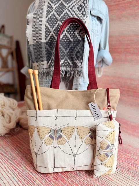 The Flutter Project Tote-Reg, Needle Arts/Craft Carryall, USA Handmade