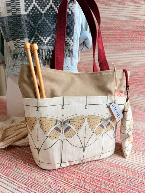 The Flutter Project Tote-Reg, Needle Arts/Craft Carryall, USA Handmade