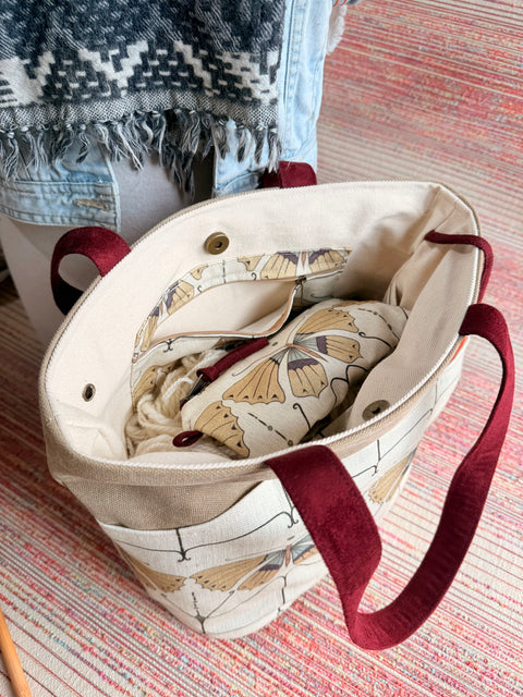 The Flutter Project Tote-Reg, Needle Arts/Craft Carryall, USA Handmade