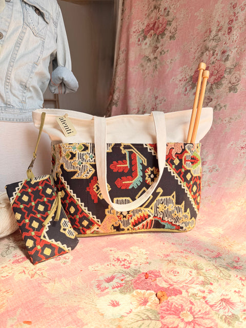 The Sew Crewel Project Tote-Lg, Needle Arts/Craft Carryall, USA Handmade
