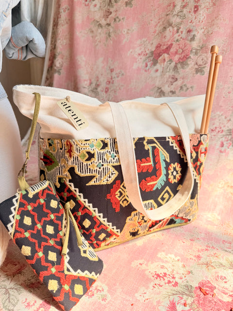 The Sew Crewel Project Tote-Lg, Needle Arts/Craft Carryall, USA Handmade