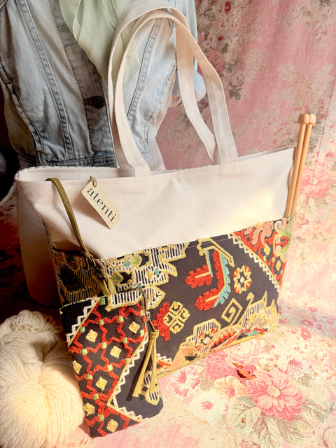 The Sew Crewel Project Tote-Lg, Needle Arts/Craft Carryall, USA Handmade