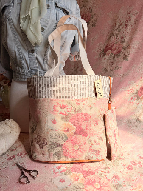The Rosewood Project Tote-Lg, Needle Arts/Craft Carryall, USA Handmade