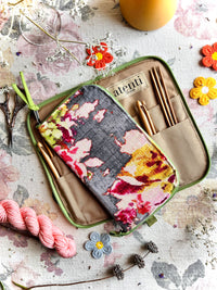 Blossoms Grey Needles and Tools Case