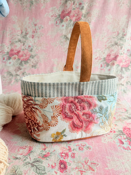 Primrose  Caddy – Handmade USA Floral Yarn & Notions Organizer