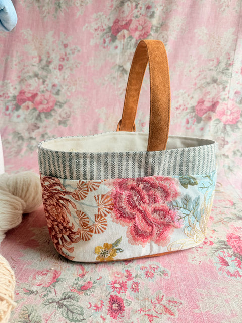 Primrose  Caddy – Handmade USA Floral Yarn & Notions Organizer