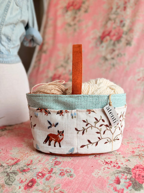 Foxy Caddy – Handmade USA Floral Yarn & Notions Organizer