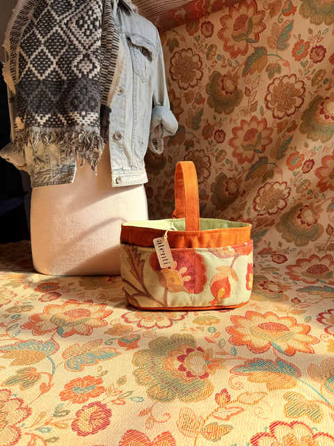 Terra Caddy – Handmade USA Embroidered Floral Yarn & Notions Organizer