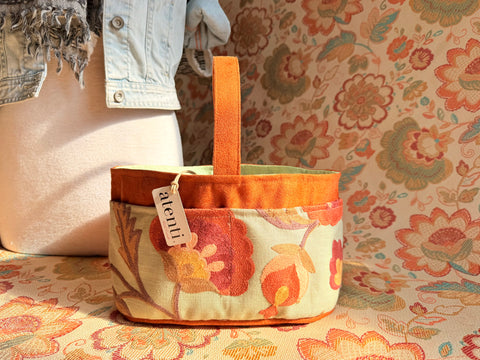 Terra Caddy – Handmade USA Embroidered Floral Yarn & Notions Organizer