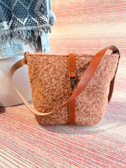 Teddy Bella Bucket Bag - Handmade USA, Crossbody