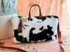 Fuzzy Cow Buddy Bag– Handmade Faux Fur Travel Bag, USA-Made