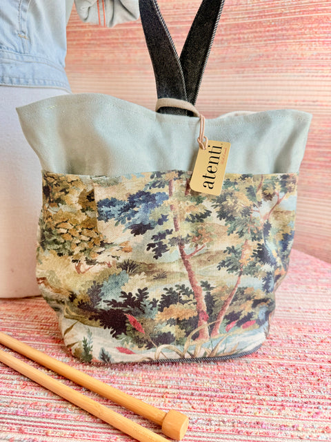 Forest Tall Caddy– Handmade USA Yarn & Notions Organizer, Atenti Project Bag