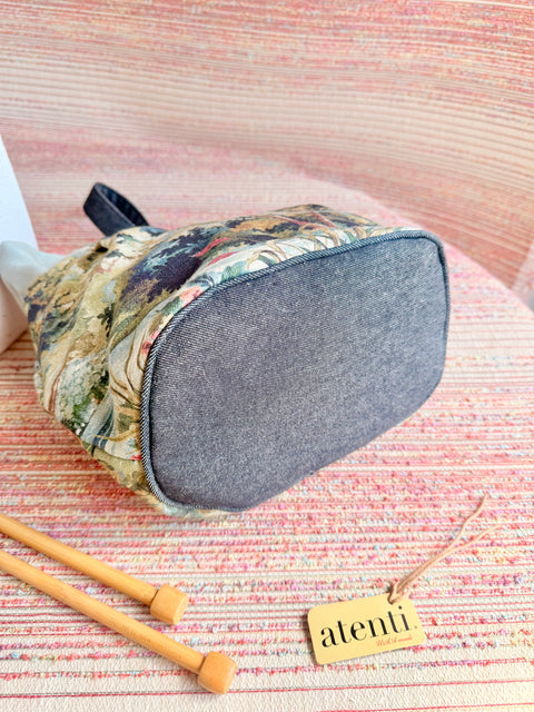 Forest Tall Caddy– Handmade USA Yarn & Notions Organizer, Atenti Project Bag