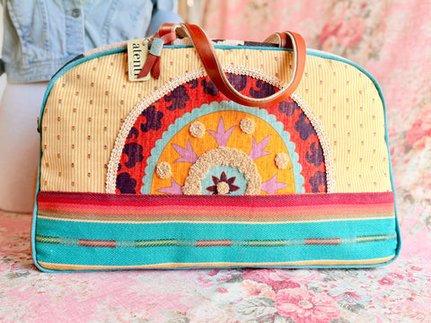 Sunrise Overnighter| USA Handmade – Southwest Tapestry |Artisan Travel Bag for Knitters, Crafters & Collectors
