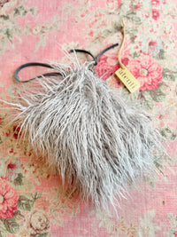 Grey Llama Fur Zipper Pouch| Handmade USA | Holiday Gift Travel Accessory for Boutiques & Gift Stores