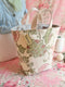 Handmade floral hope basket for yarn and knitting by Atenti

