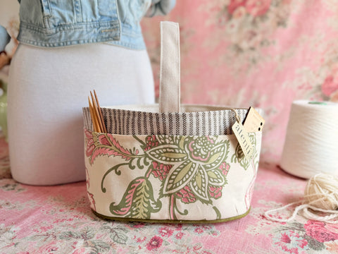 Rosalie Caddy – Handmade USA Floral Yarn & Notions Organizer