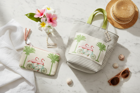 Flamingo Hope Basket– Atenti USA Handmade Embroidered Floral Knitting & Crochet Tote