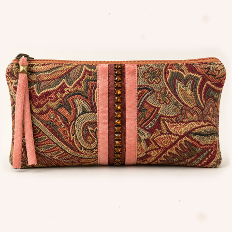 Atenti Rose Paisley on blush ivory with subtle rose-gold and champagne stars.