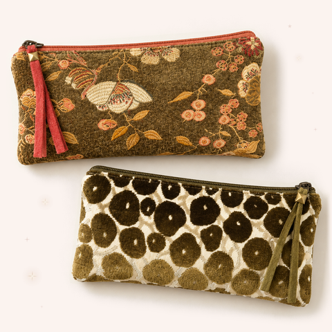 Atenti Woodland Bloom & Olive Cheetah on blush ivory with subtle rose-gold and champagne stars.