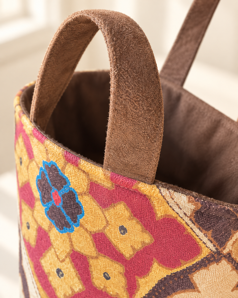 Fables Hope Basket, Atenti USA Handmade, Floral geometric Needle Arts Tote