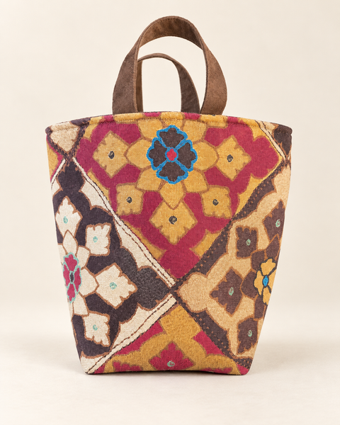 Fables Hope Basket, Atenti USA Handmade, Floral geometric Needle Arts Tote