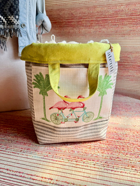 Flamingo Hope Basket– Atenti USA Handmade Embroidered Floral Knitting & Crochet Tote