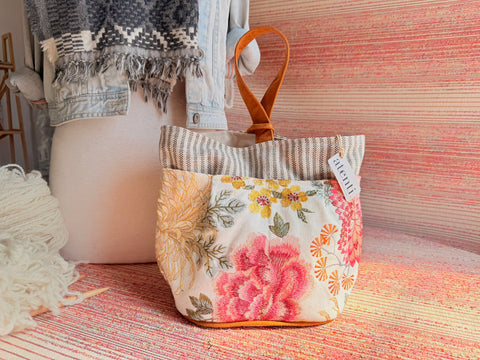 Primrose Tall Caddy– Handmade USA Floral Yarn & Notions Organizer