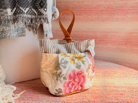 Primrose Tall Caddy– Handmade USA Floral Yarn & Notions Organizer