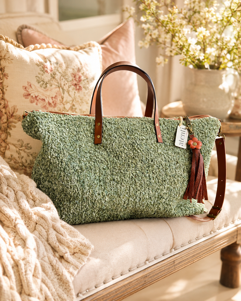 Knotty Buddy Bag– Atenti USA Handmade, Carryall Leather Handle & Crossbody Strap Bag