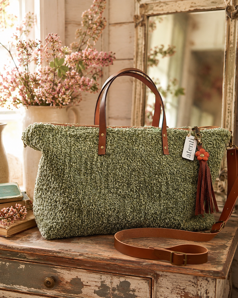 Knotty Buddy Bag– Atenti USA Handmade, Carryall Leather Handle & Crossbody Strap Bag
