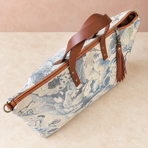 Umbra Buddy Bag Atenti USA Handmade, Floral Carryall Leather Handle with Crossbody Strap