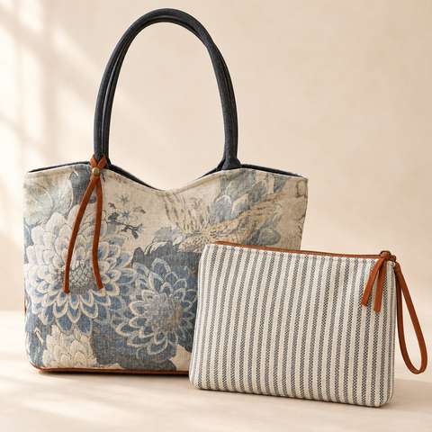 Umbra Lolita, Atenti USA Handmade, Floral Shoulder Bag and Pouch Set