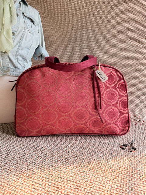 Ruby Overnighter, USA Handmade, Luxurious Velvet Weekender