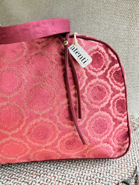 Ruby Overnighter, USA Handmade, Luxurious Velvet Weekender