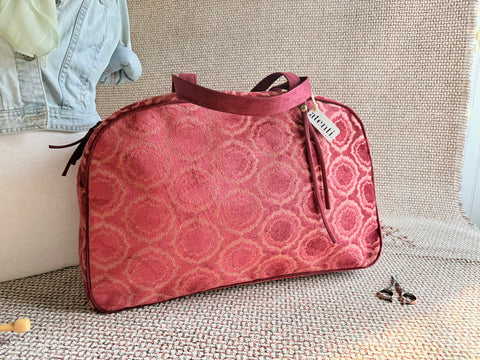 Ruby Overnighter, USA Handmade, Luxurious Velvet Weekender