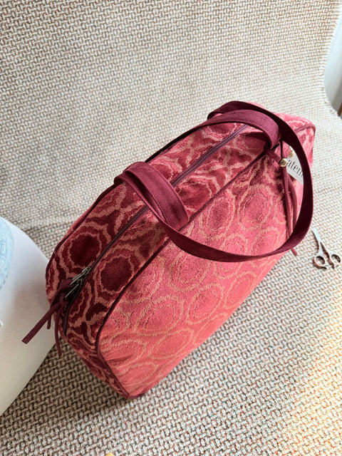Ruby Overnighter, USA Handmade, Luxurious Velvet Weekender