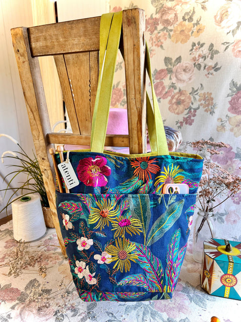 Flora Bon Bucket, –Handmade USA Knitting & Crochet Tote
