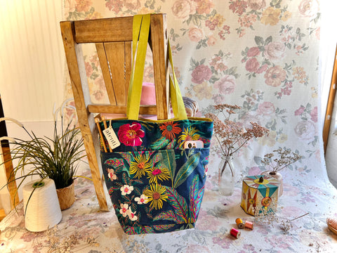 Flora Bon Bucket, –Handmade USA Knitting & Crochet Tote