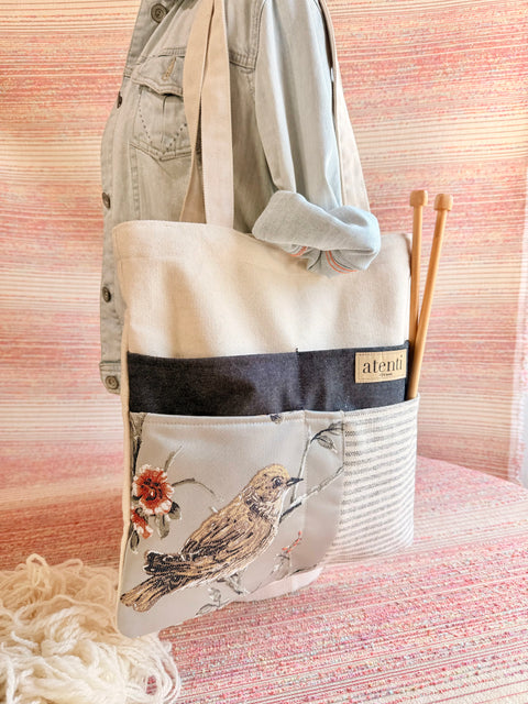 Bird Tutto Tote, Elegant and Classic - Atenti USA Made Tote