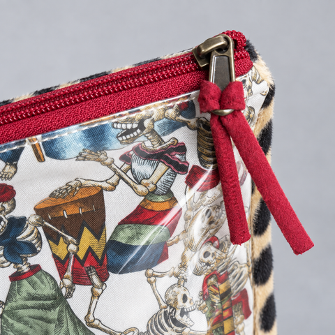 Dia de Muertos Skeletons 2 Bag Set Accessory Zipper Pouches USA Made