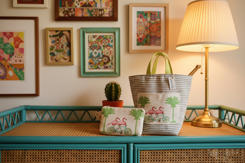 Flamingo Hope Basket– Atenti USA Handmade Embroidered Floral Knitting & Crochet Tote
